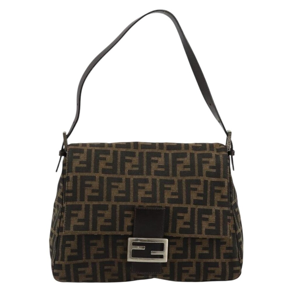Fendi Zucca Mamma Baguette Shoulder Bag Black